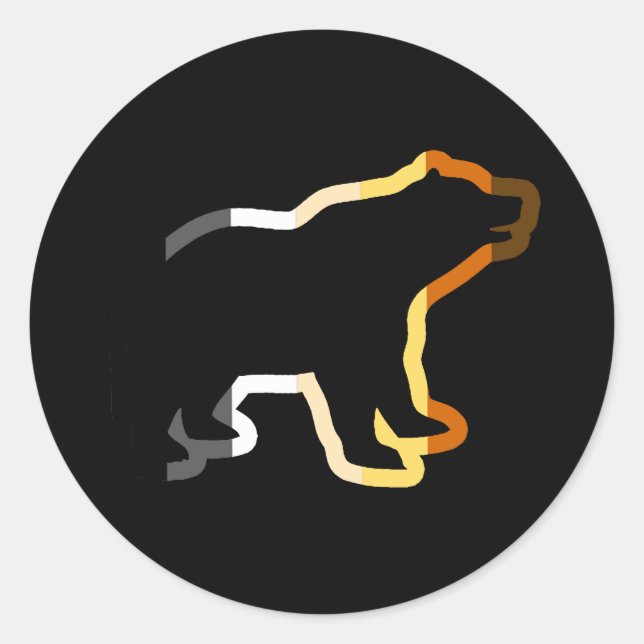 PEGATINA REDONDA ESQUEMA DEL OSO (Anverso)