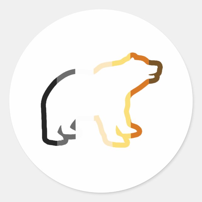 PEGATINA REDONDA ESQUEMA DEL OSO (Anverso)