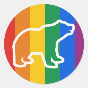 PEGATINA REDONDA ESQUEMA DEL OSO BLANCO