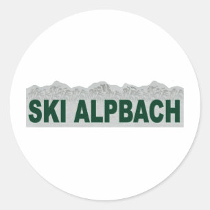 Pegatina Redonda Esquí Alpbach