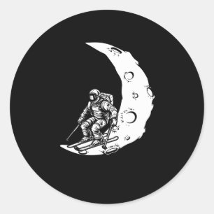 Pegatina Redonda Esquí de snowboard - Snowboard Crescent Moon