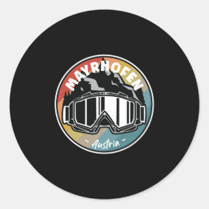 Pegatina Redonda Esquí En Mayrhofen Austria
