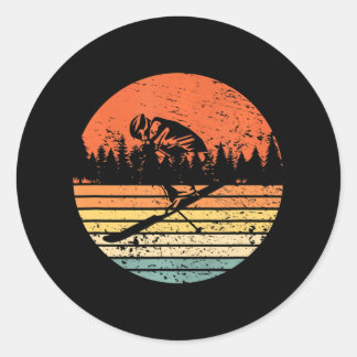 Pegatina Redonda Esquí libre