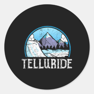Pegatina Redonda Esquí Snowboard Snowboard Snowboard Colorado Tellu