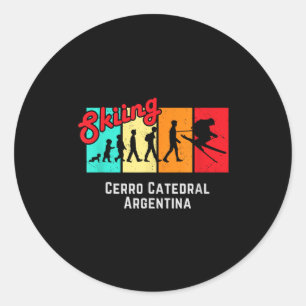 Pegatina Redonda Esquí t cerro catedral argentina para hombres y mu