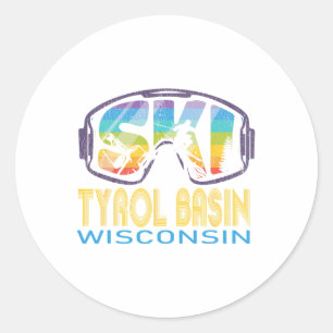 Pegatina Redonda Esquí Tirol Sin Vacaciones de esquí en Wisconsin