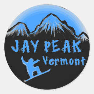 Pegatina Redonda Esquiador artístico Jay Peak Vermont
