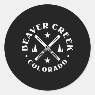 Pegatina Redonda Esquiador Beaver Creek Colorado Ski Mountain