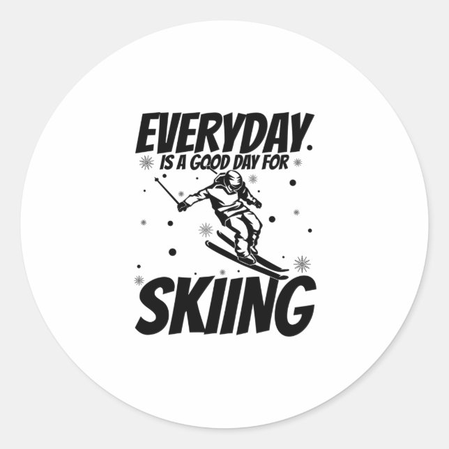 Pegatina Redonda Esquiadores | Pistas de esquí de Apres-ski Regalo  (Anverso)