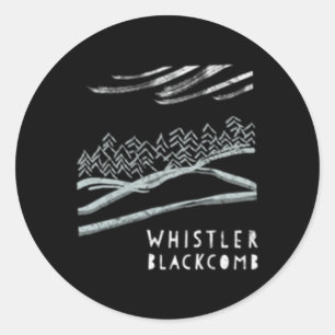 Pegatina Redonda Esquiar de Whistler Snowley Mountain Slope