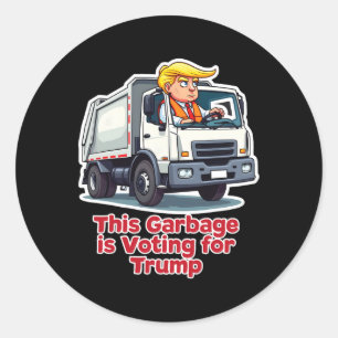 Pegatina Redonda Esta basura está votando a Trump un divertido cami
