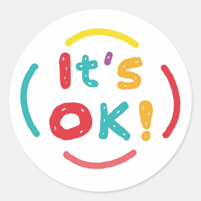 Pegatina Redonda ¡Está bien! (Anverso)