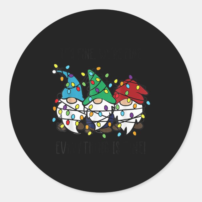 Pegatina Redonda Está bien, estamos bien, todo está bien. (Anverso)