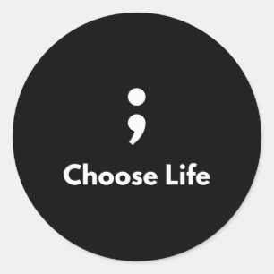 Pegatina Redonda Está Bien No Estar Bien Semicolón De Salud Mental
