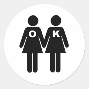 Pegatina Redonda ESTÁ BIEN SER GAY (lesbiana)