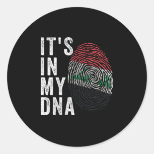 Pegatina Redonda Está en mi ADN - Bandera de Iraq
