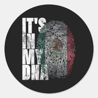 Pegatina Redonda Está En Mi Adn México Orgulloso Hispano Bandera De