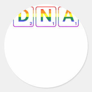Pegatina Redonda Está en mi ADN Rainbow LGBT gay