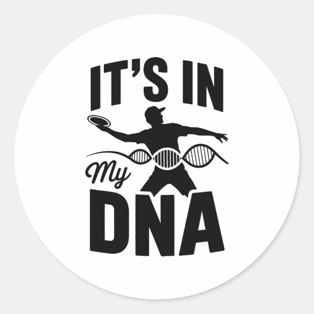 Pegatina Redonda Está en mi Dna Disk Golf (Anverso)