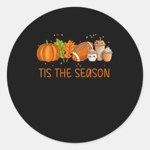 Pegatina Redonda Esta Es La Calabaza De Fútbol De Temporada De Todo