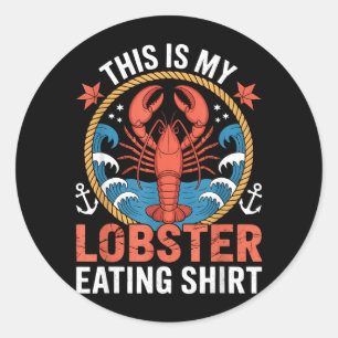 Pegatina Redonda Esta Es La Camiseta De Langostinos Comiendo Langos