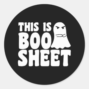 Pegatina Redonda Esta Es La Hoja De Boo Ghost Funny Halloween