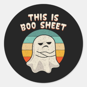 Pegatina Redonda Esta es la hoja de boo Ghost Retro Halloween disfr