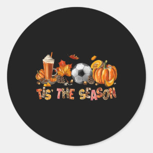 Pegatina Redonda Esta es la temporada de fútbol calabaza Spice Fall