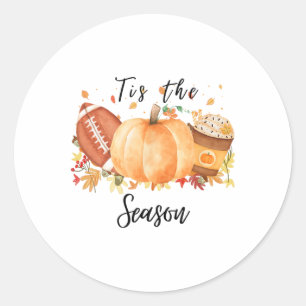 Pegatina Redonda Esta Es La Temporada De Las Calabazas De Fall Foot