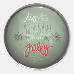 Pegatina Redonda Esta Es La Temporada De Ser Jolly