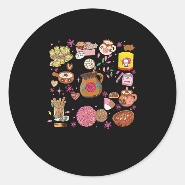 Pegatina Redonda Esta es la temporada del árbol mexicano de Navidad (Anverso)