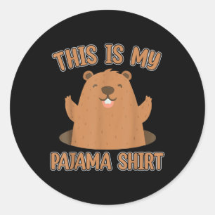 Pegatina Redonda Esta Es Mi Camisa Por El Día De Los Pajama Para Lo