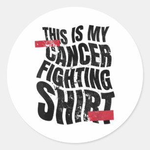 Pegatina Redonda Esta es mi camiseta de lucha contra el cáncer, Che