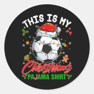 Pegatina Redonda Esta Es Mi Camiseta De Navidad De Pijama Gorra De
