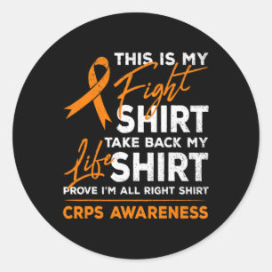 Pegatina Redonda Esta Es Mi Cinta Naranja De Conciencia De Rsd Crps
