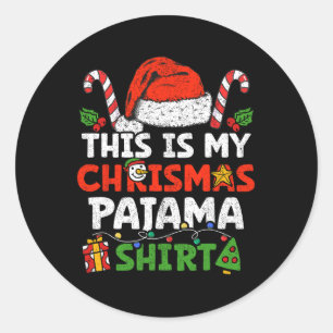 Pegatina Redonda esta es mi familia de navidad de la camiseta de pa