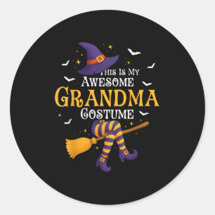 Pegatina Redonda Esta es mi increíble abuela disfrazar a la bruja d