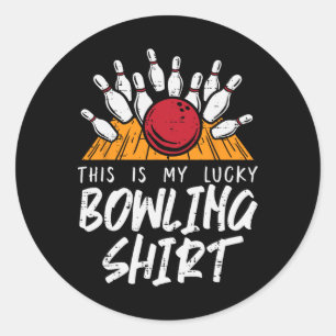 Pegatina Redonda Esta Es Mi Lucky Bowling Shirt Bowler