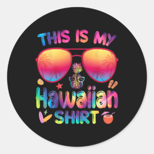 Pegatina Redonda Esta Es Mi Playa Hawaii De Camisas Luau Aloha Hawa