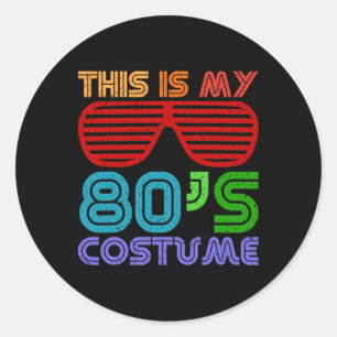 Pegatina Redonda Esta es mi sala de Fiesta de ropa de vestir de 80