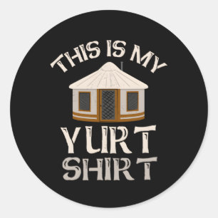 Pegatina Redonda Esta es mi yurt yurt yurt