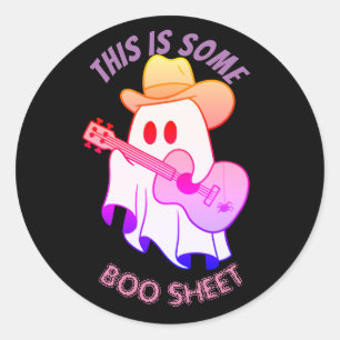 Pegatina Redonda ESTA ES UNA HOJA DE BOL, un fantasma lindo