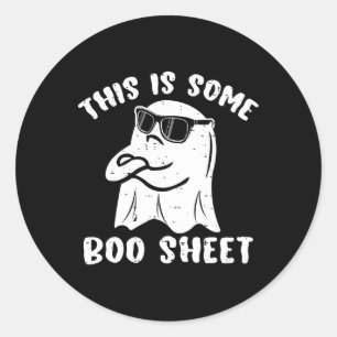 Pegatina Redonda Esta Es Una Hoja De Boo De Halloween Ghost Fun Reg