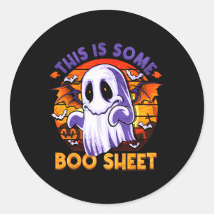 Pegatina Redonda Esta Es Una Hoja De Boo Fantasma Halloween Hallowe