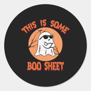 Pegatina Redonda Esta es una hoja de boom de Halloween Guay Ghost F