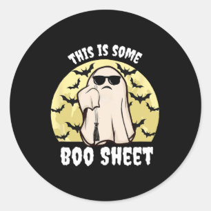 Pegatina Redonda Esta Es Una Hoja De Bote De Fantasma De Halloween