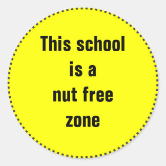 Pegatina Redonda Esta escuela es una zona libre de nueces