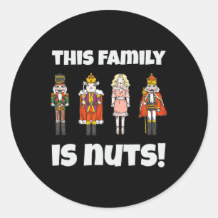 Pegatina Redonda Esta Familia Es Xmas De Coincidencia De Nutcracker