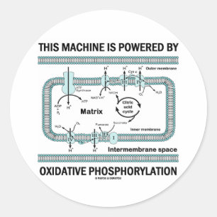 Pegatina Redonda Esta Máquina Alimentada Por Fosforilación Oxidativ