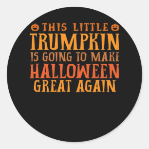 Pegatina Redonda Esta Pequeña Trumpkin Va A Hacer Halloween Gr